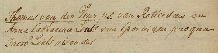 ondertrouw Thomas van der Veur (1777-1859)